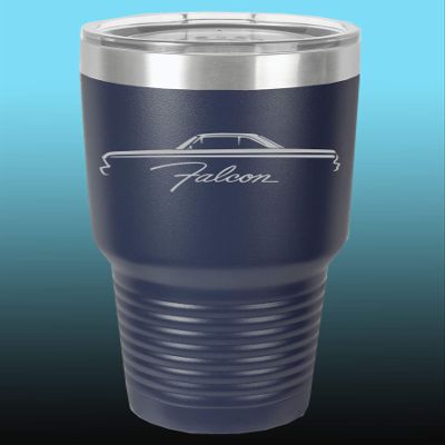 1964 1965 Ford Falcon Hardtop 30oz Stainless Steel Tumbler w/Clear Lid navy