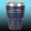1964 1965 1966 Plymouth Barracuda 30oz Stainless Steel Tumbler w/Clear Lid navy view 1