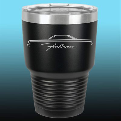 1964 1965 Ford Falcon Hardtop 30oz Stainless Steel Tumbler w/Clear Lid black