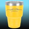 1964 1965 Ford Falcon Hardtop 30oz Stainless Steel Tumbler w/Clear Lid yellow view 1