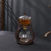 Aoheuo Lazy Kungfu Glass Tea Set Water Diversion Rotating Cover Bowl Semi-Automatic Glass Teapot Suit (Wooden) view 2