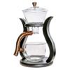 Aoheuo Lazy Kungfu Glass Tea Set Water Diversion Rotating Cover Bowl Semi-Automatic Glass Teapot Suit (Wooden) view 3
