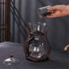 Aoheuo Lazy Kungfu Glass Tea Set Water Diversion Rotating Cover Bowl Semi-Automatic Glass Teapot Suit (Wooden) view 4