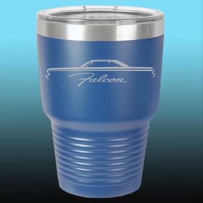 1964 1965 Ford Falcon Hardtop 30oz Stainless Steel Tumbler w/Clear Lid royal