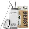 1964 Ford Galaxie Convertible Beast 20 oz Stainless Steel Insulated Tumbler w/Lid, 2 Straws, Brush and Gift Box white view 1