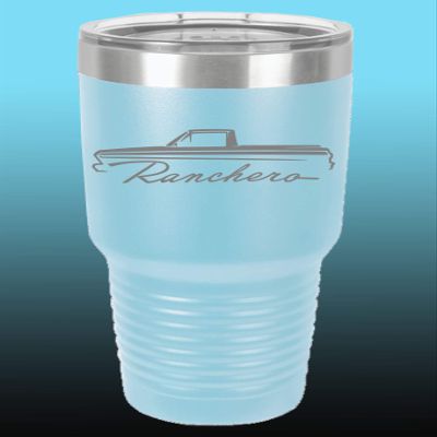 1964 1965 Ford Ranchero Truck 30oz Stainless Steel Tumbler w/Clear Lid ltblue
