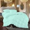 100% Egyption Cotton Comforter Goose Down and Feather Filling Comforter 500 GSM Fill Power Buffy Overfilled All Season Aqua-Queen/Full Size Soft Quilted with Corner Tabs, Winter Warm Fluffy view 1