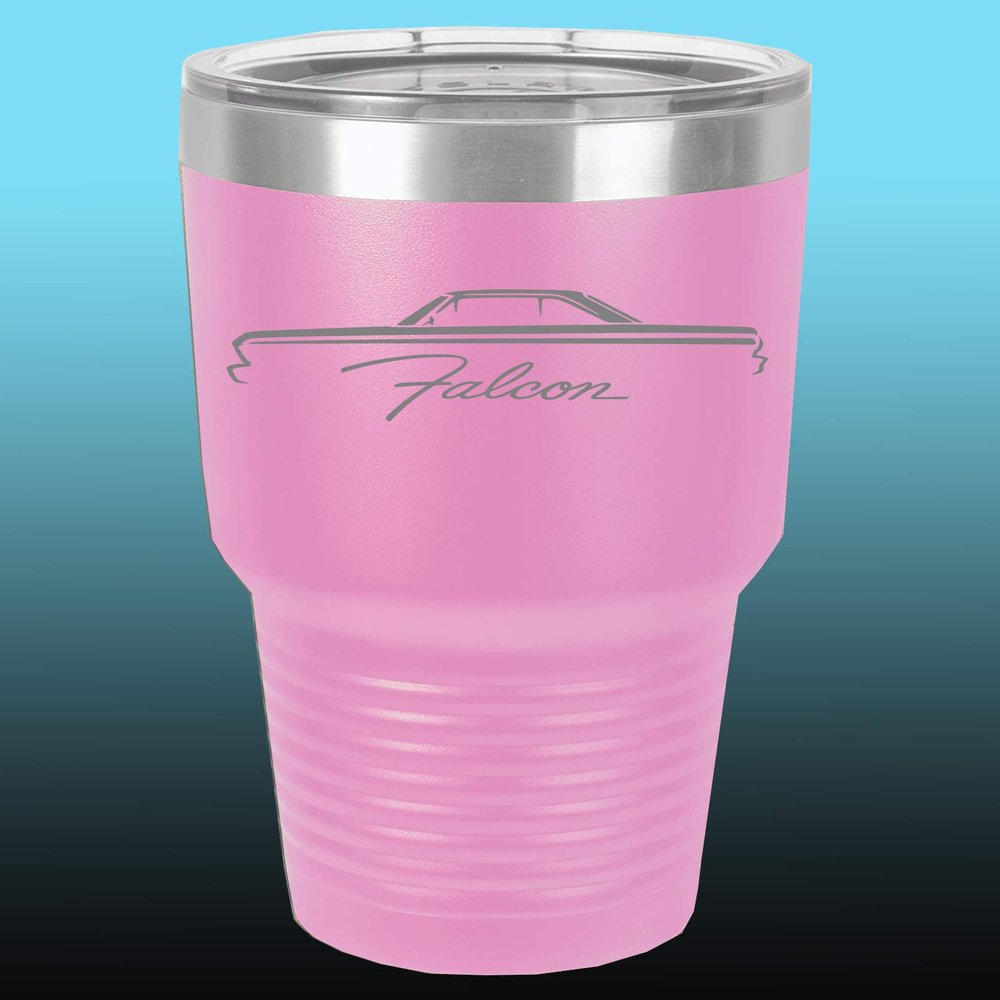 1964 1965 Ford Falcon Hardtop 30oz Stainless Steel Tumbler w/Clear Lid lavender
