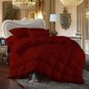 100% Egyption Cotton Comforter Goose Down and Feather Filling Comforter 500 GSM Fill Power All Season Burgundy-Queen/Full (88"X88") Size Soft Quilted with Corner Tabs, Winter Warm Fluffy view 1