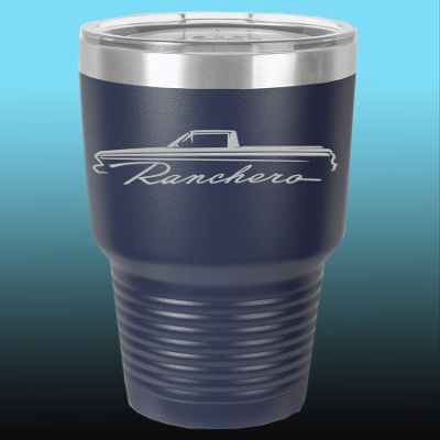 1964 1965 Ford Ranchero Truck 30oz Stainless Steel Tumbler w/Clear Lid navy