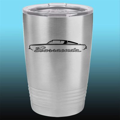 1964 1965 1966 Plymouth Barracuda 20oz Stainless Steel Tumbler w/Clear Lid stainless