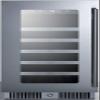 Summit Appliance CL155WCLHD 15" Wide Built-in Wine Cellar for Built-in or Freestanding Use with Left-Hand Door Swing, Seamless Stainless Steel Trimmed Glass Door, LED Lighting, Lock and Black Cabinet view 1