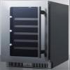 Summit Appliance CL155WCLHD 15" Wide Built-in Wine Cellar for Built-in or Freestanding Use with Left-Hand Door Swing, Seamless Stainless Steel Trimmed Glass Door, LED Lighting, Lock and Black Cabinet view 2