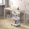 Simple Houseware 3-Tier Multifunctional Rolling Utility Cart with Hanging Bucket, White view 3