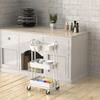 Simple Houseware 3-Tier Multifunctional Rolling Utility Cart with Hanging Bucket, White view 4