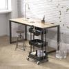 Simple Houseware 3-Tier Multifunctional Rolling Utility Cart with Hanging Bucket, Black view 4