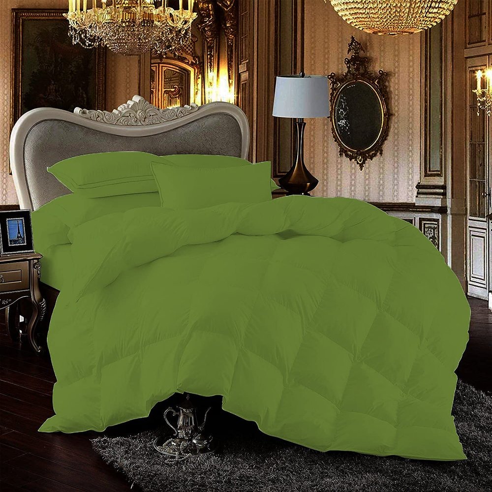 100% Egyption Cotton Comforter 500 GSM Fill Power All Season Sage-Twin/TwinXL Size (68"X90") Soft Quilted with Corner Tabs, Winter Warm Fluffy