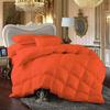 100% Egyption Cotton Comforter Goose Down and Feather Filling Comforter 500 GSM Fill Power Buffy Overfilled All Season Orange-Twin/TwinXL Size Soft Quilted with Corner Tabs, Winter Warm Fluffy view 1