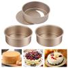 6 Inch Round Cake Pans, Removable Bottom Cheesecake Pans Carbon Steel Non-Stick Cake Pan Set of 3 (6 Inch-Golden 3Pcs) view 1