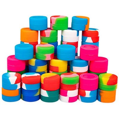 3ml 100pcs Silicone Non-Stick Containers Multi Use Storage Jars Oil Bottles Assorted Colors