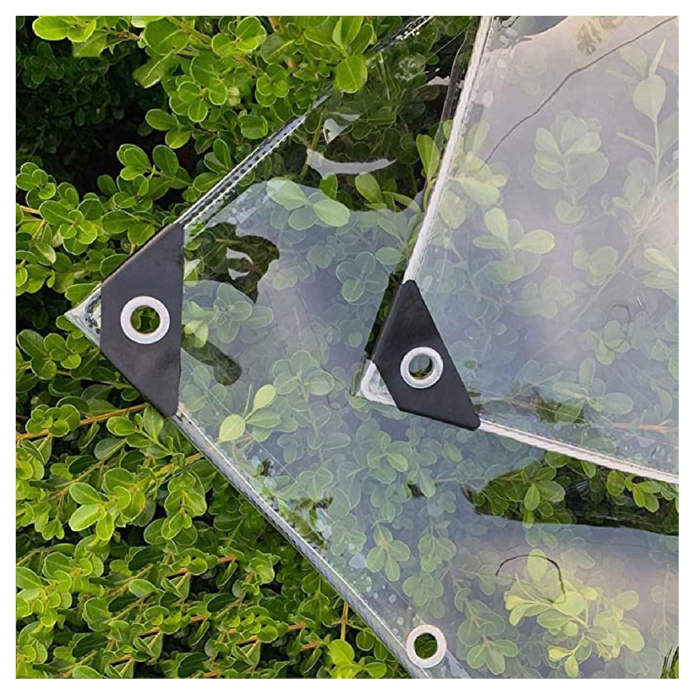 ZHANGQINGXIU Tarpaulin Fabric Tarpaulin Cover Tarpaulin Waterproof Heavy Duty Transparent Multipurpose Reinforced Rip-Stop with Eyelets UV-Resistant PVC Protective Film for Roofing Tent, 16 Sizes