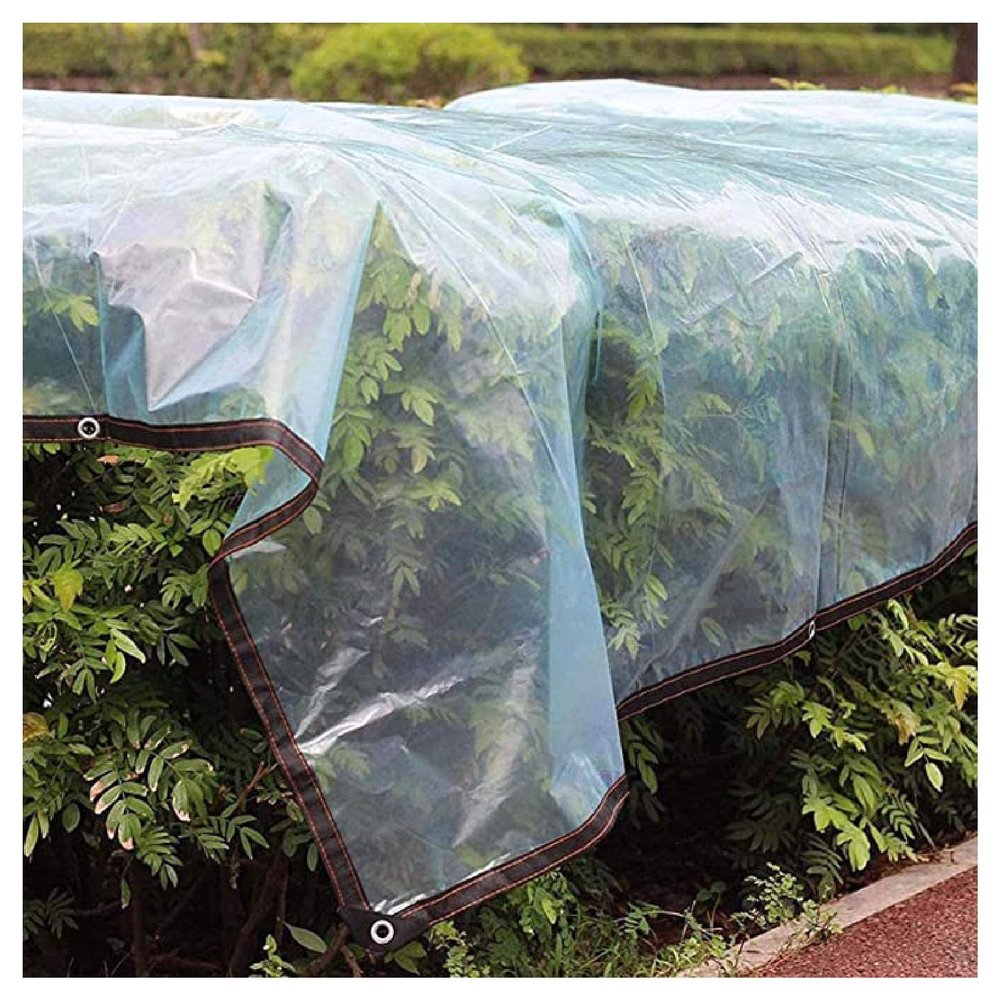 ZHANGQINGXIU Tarpaulin Fabric Tarpaulin Covering Tarpaulin Waterproof Heavy Duty Weather Resistant Tarps with Eyelets Outdoor Fishing Camping Ground Cover, 41 Sizes (Color : Clear, Size : 3x3m)