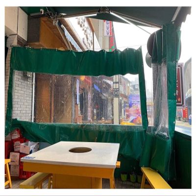 ZHANGQINGXIU Transparent Outdoor Curtain, Tarpaulin Waterproof Cover Sheet PVC Vinyl Film with Eyelets, Anti Fog Partition Door Curtain to Work Area, Customizable (Color : Green, Size : 2x3m)