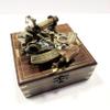 Antique Maritime Nautical Compass Sextant Vintage Marine Astrolabe Ship's Instruments with Wooden Box view 1