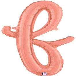Betallic 24" Rose Gold Script Letter F Birthday Party Decoration Supply Mylar Foil Air-Fill Balloon