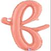 Betallic 24" Rose Gold Script Letter F Birthday Party Decoration Supply Mylar Foil Air-Fill Balloon view 1