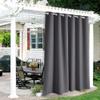 RYB HOME Outdoor Curtains for Patio Waterproof Block Sunlight Thermal Insulated Privacy Assured Thick Outside Curtains for Porch, Gazebo, Pergola, W84 x L108, Grey, 1 Panel view 1