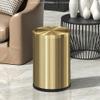 LEASYLIFE 9L/2.4Gal Gold Trash Can,Brass Bathroom Garbae Can with Flipping Lid,Small Brass Garbage Can for Office, Laundry Room,Bedroom,Hotel view 2