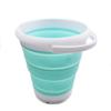 SAMMART Set of 2-10L (2.64Gallon) Collapsible Fishing Bucket - Foldable Round Tub - Portable Plastic Water Pail - Space Saving Outdoor Waterpot - Trunk Organizer (2, White/Lake Green) view 2