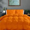 100% Organic Cotton Pinch Pleated Comforter with 2 Pillow,500 GSM Ultra-Soft Goose Down with 4 Corner Tabs Beautiful Pinch Pleat Baffle Box Design,Light Weight Comforter(Twin/TwinXL -Orange) view 1