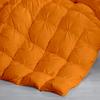 100% Organic Cotton Pinch Pleated Comforter with 2 Pillow,500 GSM Ultra-Soft Goose Down with 4 Corner Tabs Beautiful Pinch Pleat Baffle Box Design,Light Weight Comforter(Twin/TwinXL -Orange) view 2