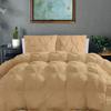 100% Organic Cotton Pinch Pleated Comforter with 2 Pillow,500 GSM Ultra-Soft Goose Down with 4 Corner Tabs Beautiful Pinch Pleat Baffle Box Design,Light Weight Comforter(Twin/TwinXL -Taupe) view 1