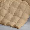 100% Organic Cotton Pinch Pleated Comforter with 2 Pillow,500 GSM Ultra-Soft Goose Down with 4 Corner Tabs Beautiful Pinch Pleat Baffle Box Design,Light Weight Comforter(Twin/TwinXL -Taupe) view 2
