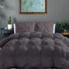 100% Organic Cotton Pinch Pleated Comforter with 2 Pillow,500 GSM Ultra-Soft Goose Down with 4 Corner Tabs Beautiful Pinch Pleat Baffle Box Design,Light Weight Comforter(Twin/TwinXL -Dark Grey) view 1