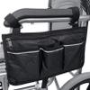 GOMYIE Wheelchair Bag with Pockets Universal Waterproof Armrest Side Bag for Scooter Accessories,Black, One Size view 2