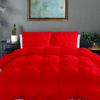 100% Organic Cotton Pinch Pleated Comforter with 2 Pillow,500 GSM Ultra-Soft Goose Down with 4 Corner Tabs Beautiful Pinch Pleat Baffle Box Design,Light Weight Comforter(Cal-King/King- Red) view 1