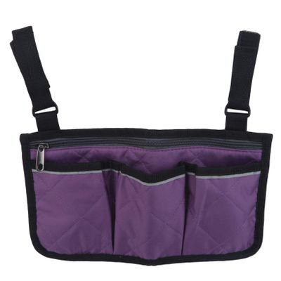 GOMYIE Wheelchair Bag With Pockets Universal Waterproof Armrest Side Bag For Scooter Accessories,Purple