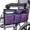 GOMYIE Wheelchair Bag With Pockets Universal Waterproof Armrest Side Bag For Scooter Accessories,Purple view 2