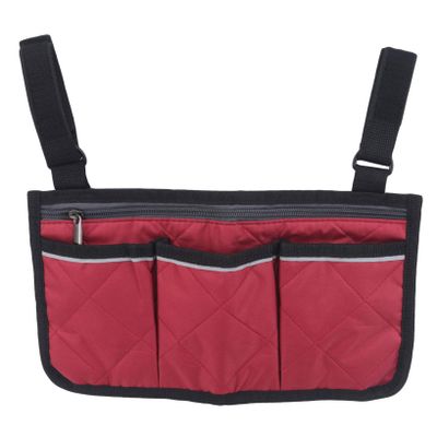 GOMYIE Wheelchair Bag With Pockets Universal Waterproof Armrest Side Bag For Scooter Accessories,Red Wine