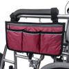 GOMYIE Wheelchair Bag With Pockets Universal Waterproof Armrest Side Bag For Scooter Accessories,Red Wine view 2