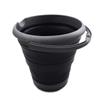 SAMMART Set of 2-10L (2.64Gallon) Collapsible Fishing Bucket - Foldable Round Tub - Portable Plastic Water Pail - Space Saving Outdoor Waterpot - Trunk Organizer (2, Grey/Black) view 2