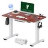FLEXISPOT EN1 Essential Adjustable Height Desk Electric 40 inch X 24 inch Whole-Piece Desktop Small Standing Desk Ergonomic Memory Controller (White Frame + 40 inch Mahogany Desktop) view 1