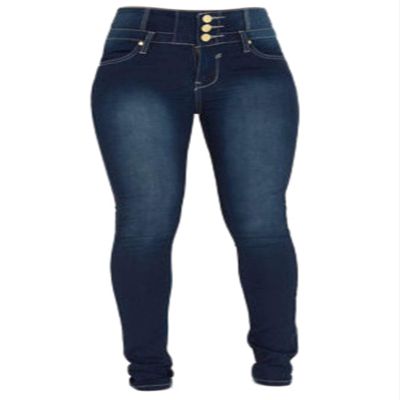 Andongnywell Women's High Rise Stretch Slim Fit Jeans Skinny Fit Long Stretchy Denim Pants with Pockets Trousers (Blue 1,Small)