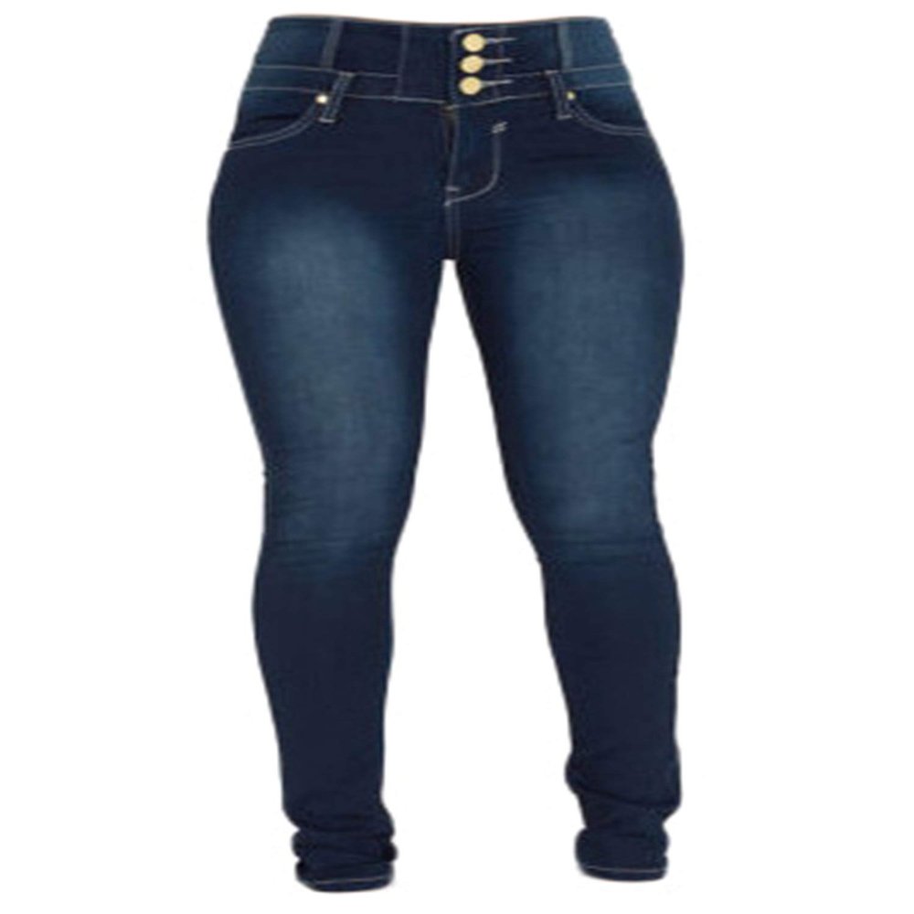 Andongnywell Women's High Rise Stretch Slim Fit Jeans Skinny Fit Long Stretchy Denim Pants with Pockets Trousers (Blue 1,Small)