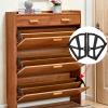 Shoe Cabinet Hinge, Shoes Drawer Cabinet Hinges Flip Frames, 4PCS/Set Home Furniture Shoes Drawer Cabinet Turning Rack Accessory Hinged Flip Plate for Home view 2