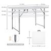 Lakhow Folding Table 4 Foot Heavy Duty Plastic Utility Table Portable Thick Table Top Indoor Outdoor Adjustable Height Folding Table,Sewing Table Camping Party Gathering White view 3